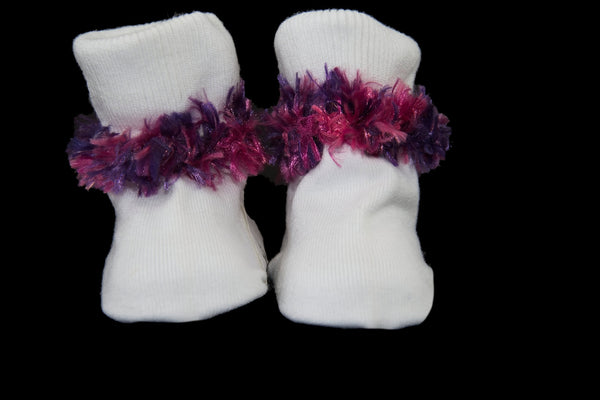 Pink and Purple Fur Socks